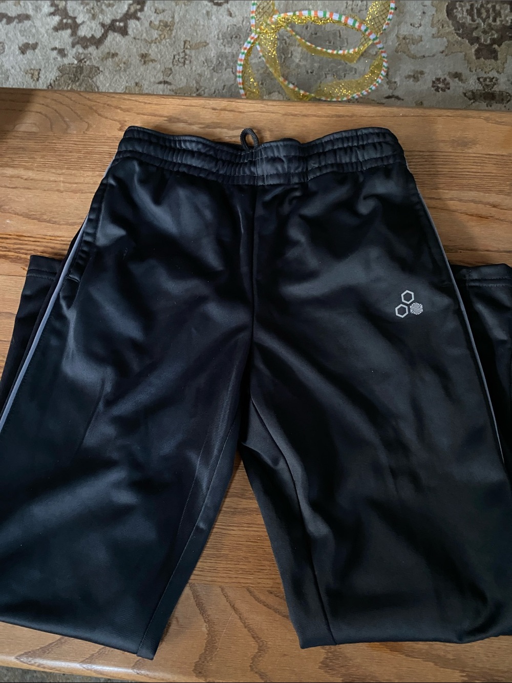 Girls Black Athletic Track Pants - Lightweight Performance